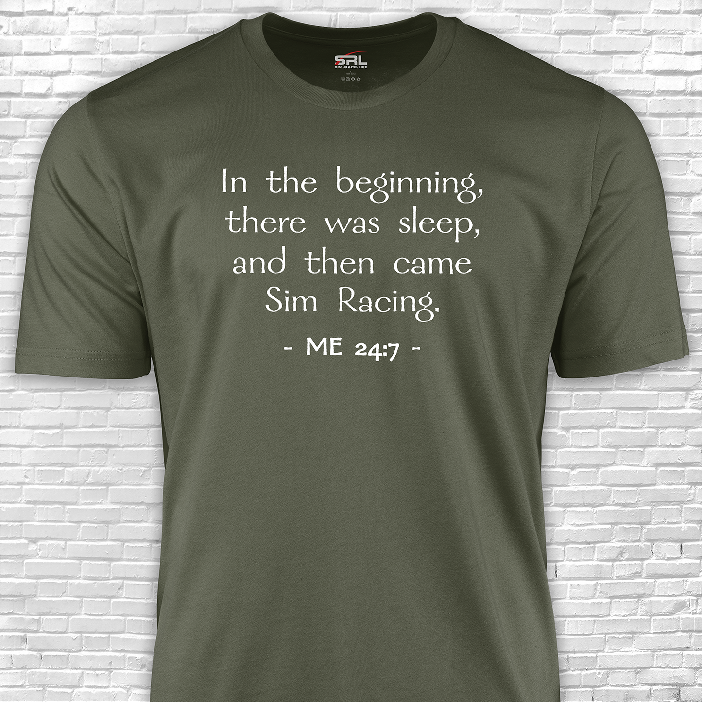 In The Beginning There Was Sleep Sim Racing T-Shirt