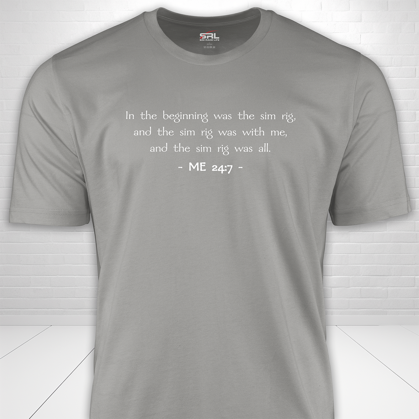 In The Beginning Was The Sim Rig Sim Racing T-Shirt