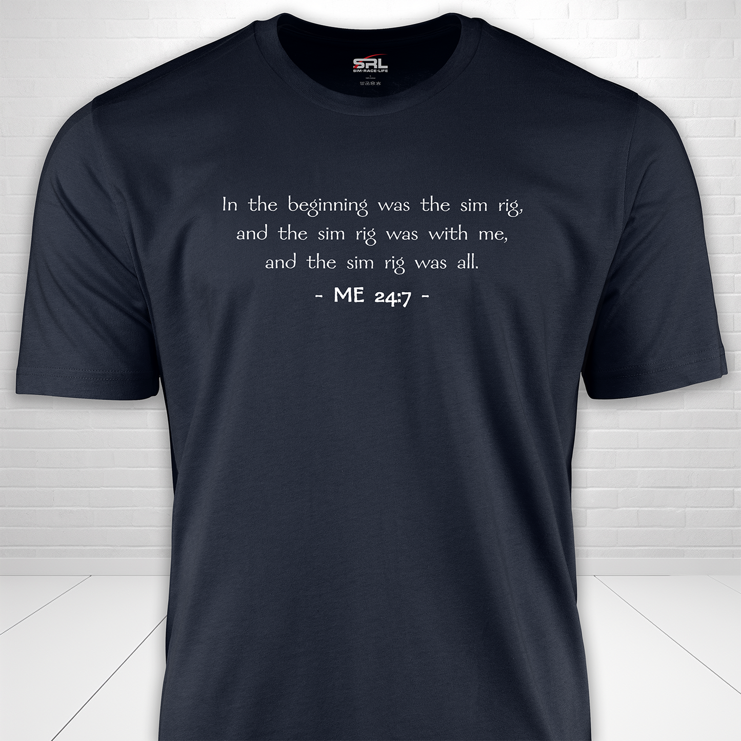 In The Beginning Was The Sim Rig Sim Racing T-Shirt