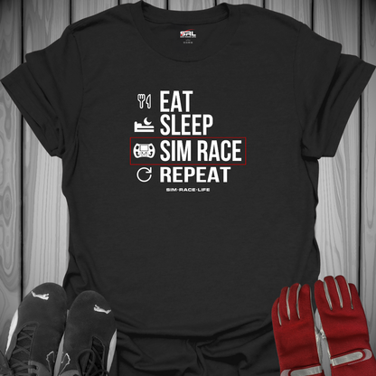 Eat, Sleep, Sim Race, Repeat - Sim Racing T-Shirt