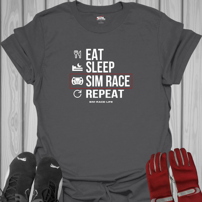 Eat, Sleep, Sim Race, Repeat - Sim Racing T-Shirt