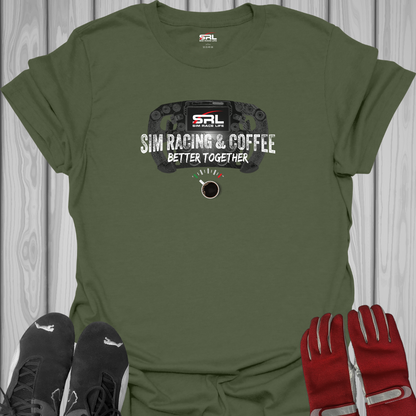 Sim Racing & Coffee: Better Together - T-Shirt