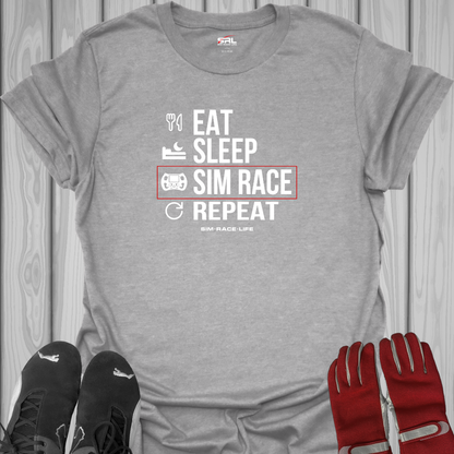 Eat, Sleep, Sim Race, Repeat - Sim Racing T-Shirt